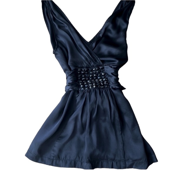 Gorgeous black silk beaded top - Picture 1 of 10